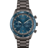 HUGO BOSS Santiago Grey Stainless Steel Blue Dial Chronograph Quartz Watch for Men - 1513863