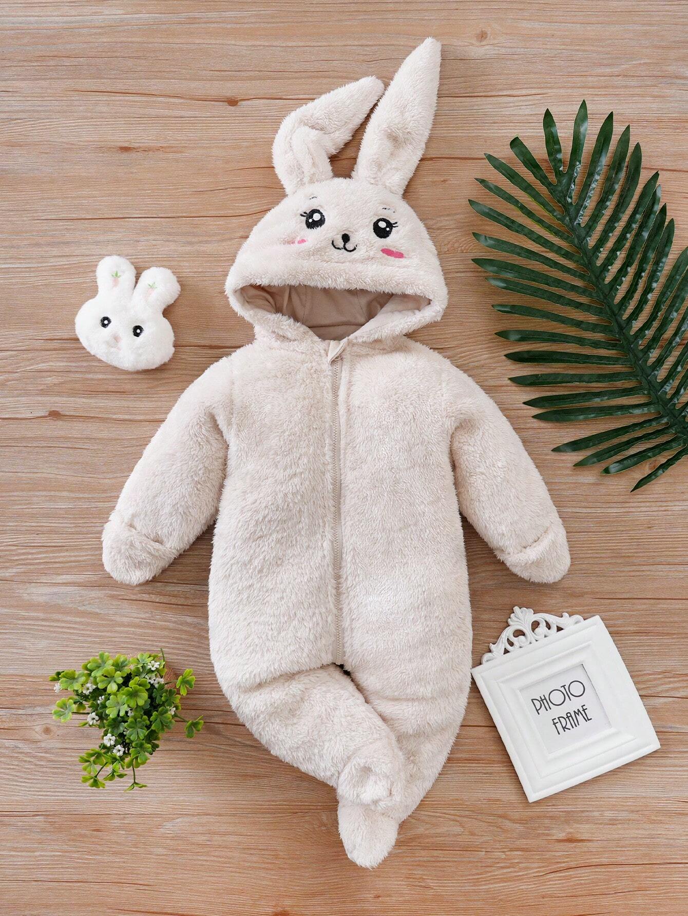  | SHEIN Long Sleeve Cute Cartoon Animal Embroidery Bag Hand Foot One-Piece Pants For Autumn And Winter | Dress | Shein | OneHub