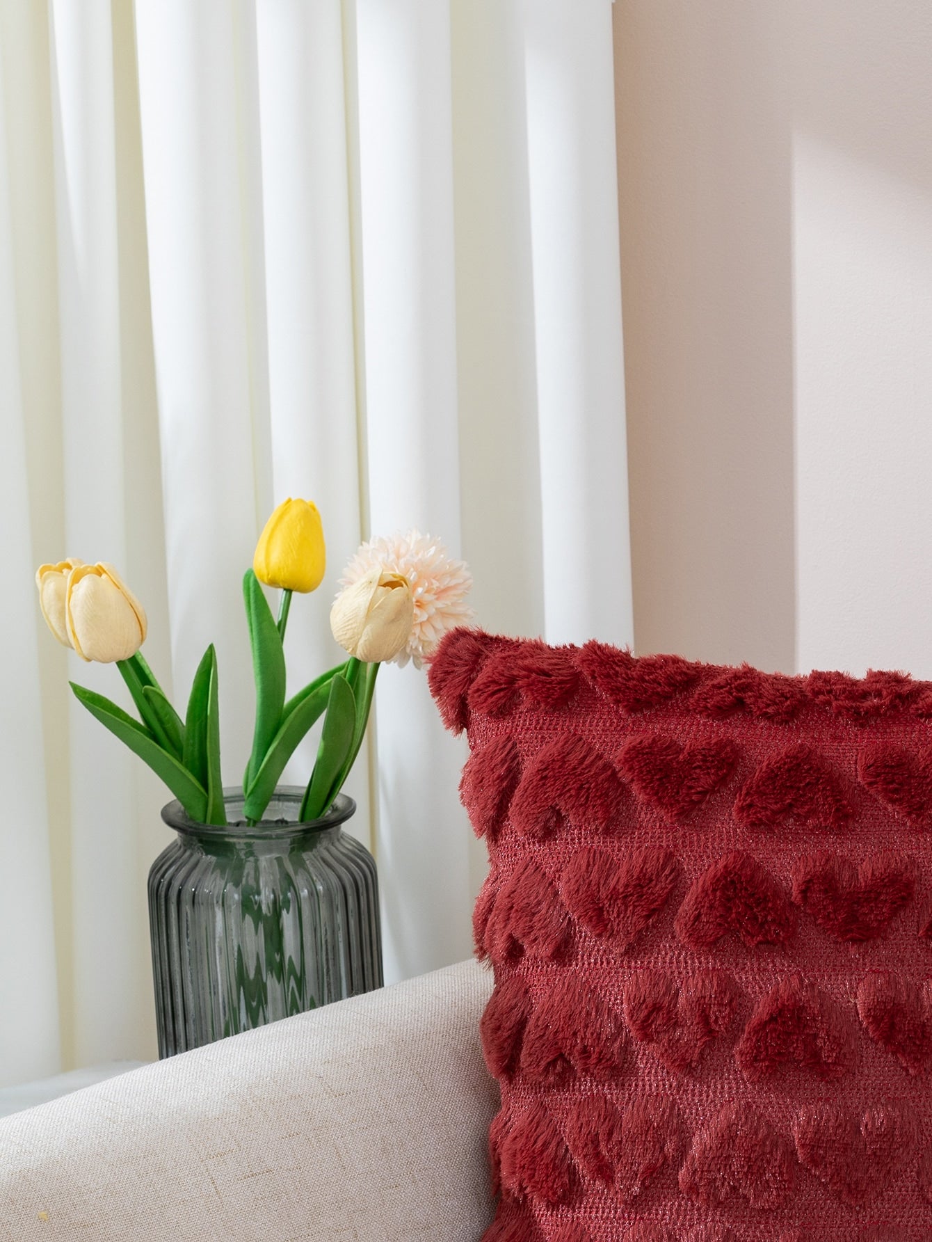  | SHEIN Heart Tufted Fuzzy Cushion Cover Without Filler | Pillow Cover | Shein | OneHub