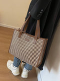  | SHEIN Houndstooth Pattern Large Tote Bag For Women | Bags | Shein | OneHub
