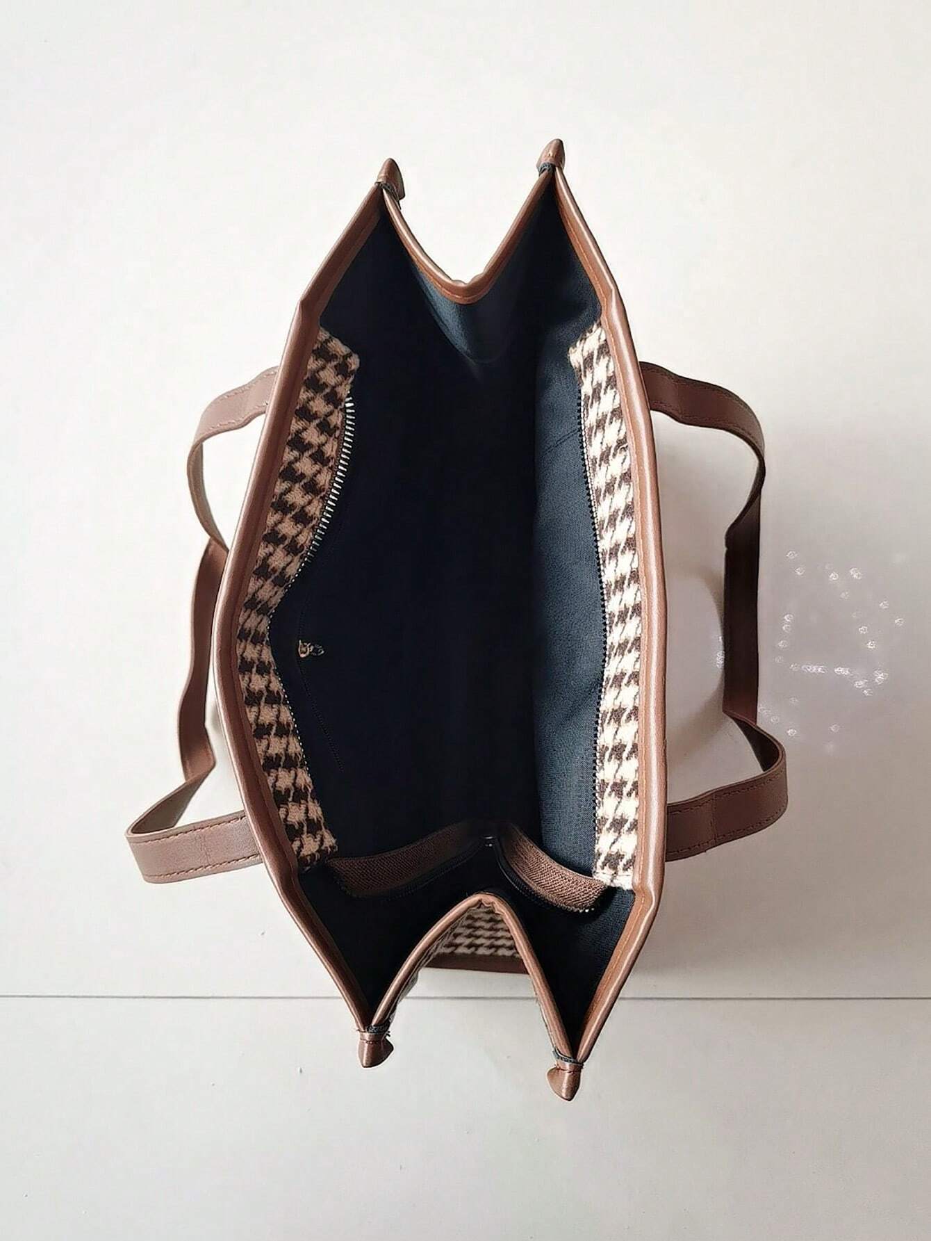  | SHEIN Houndstooth Pattern Large Tote Bag For Women | Bags | Shein | OneHub