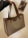  | SHEIN Houndstooth Pattern Large Tote Bag For Women | Bags | Shein | OneHub