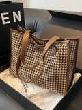  | SHEIN Houndstooth Pattern Large Tote Bag For Women | Bags | Shein | OneHub
