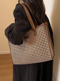  | SHEIN Houndstooth Pattern Large Tote Bag For Women | Bags | Shein | OneHub