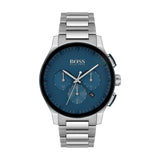 HUGO BOSS Peak Silver Stainless Steel Blue Dial Chronograph Quartz Watch for Men - HUGO BOSS 1513763