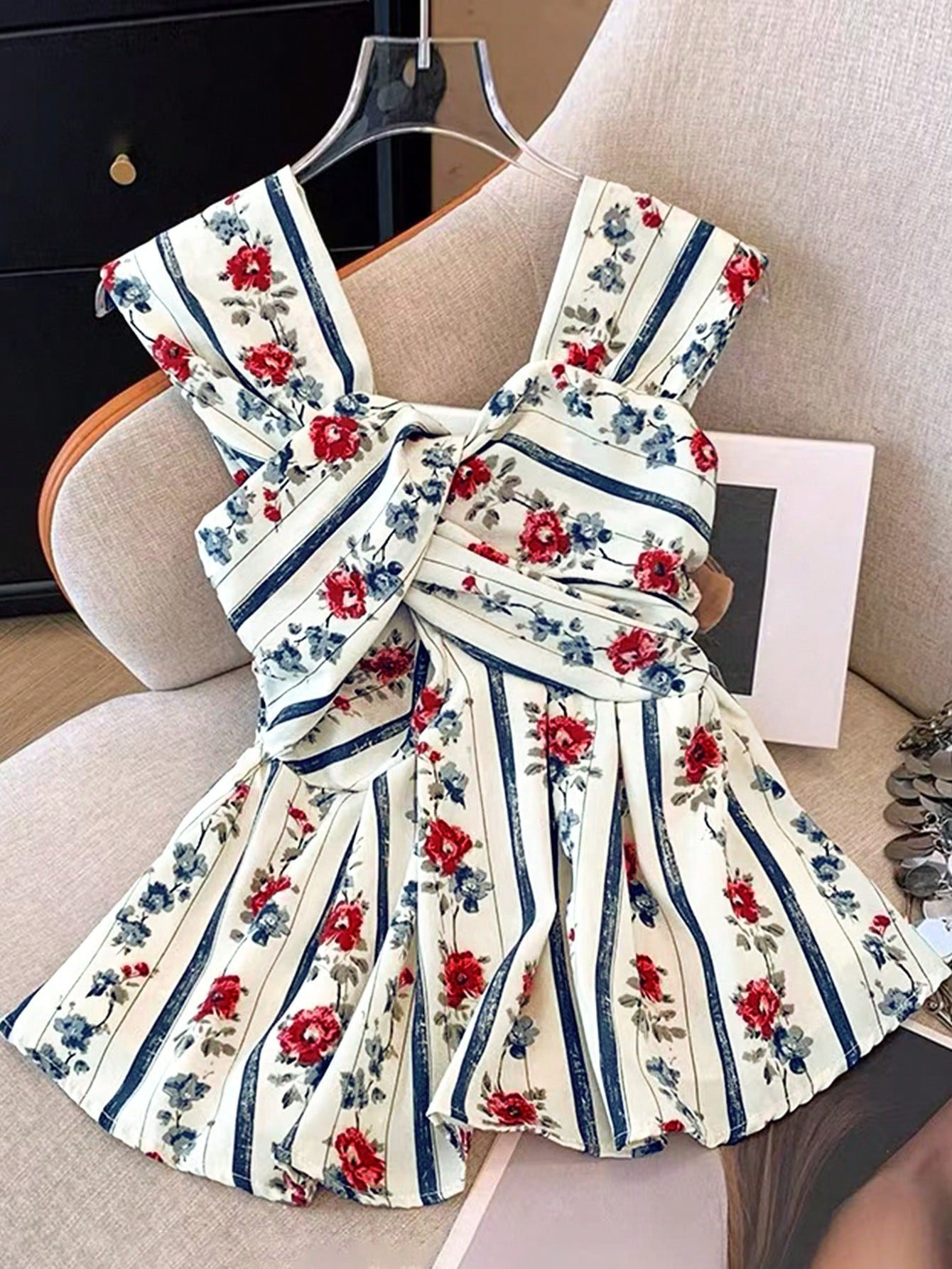  | SHEIN INAWLY Women's Knot Strap Tank Top, French Retro Tank Top, Spring & Summer | Shirt | Shein | OneHub