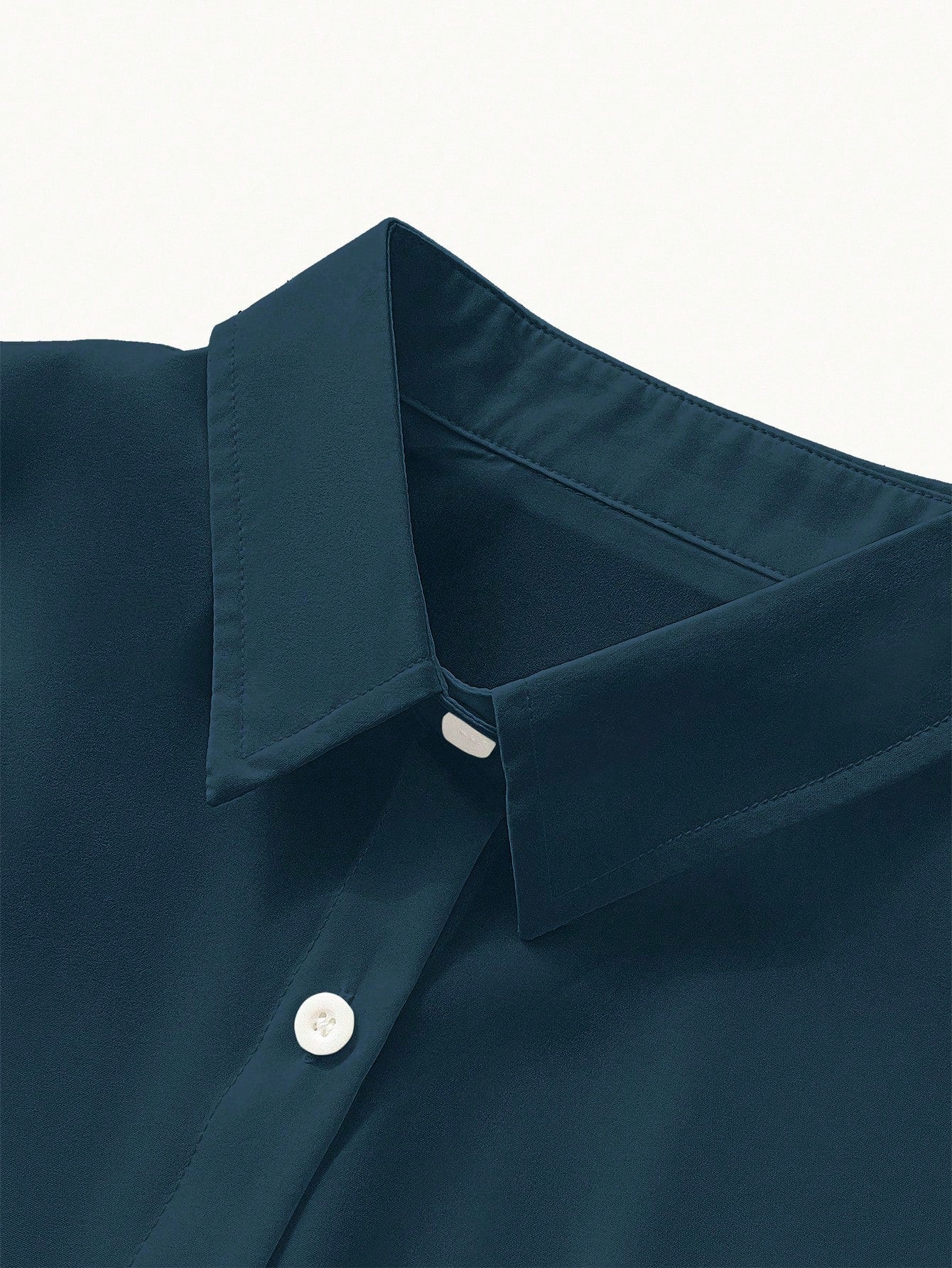 SHEIN INAWLY Women's Solid Color Single-Breasted Casual/Office Loose Long Sleeve Shirt