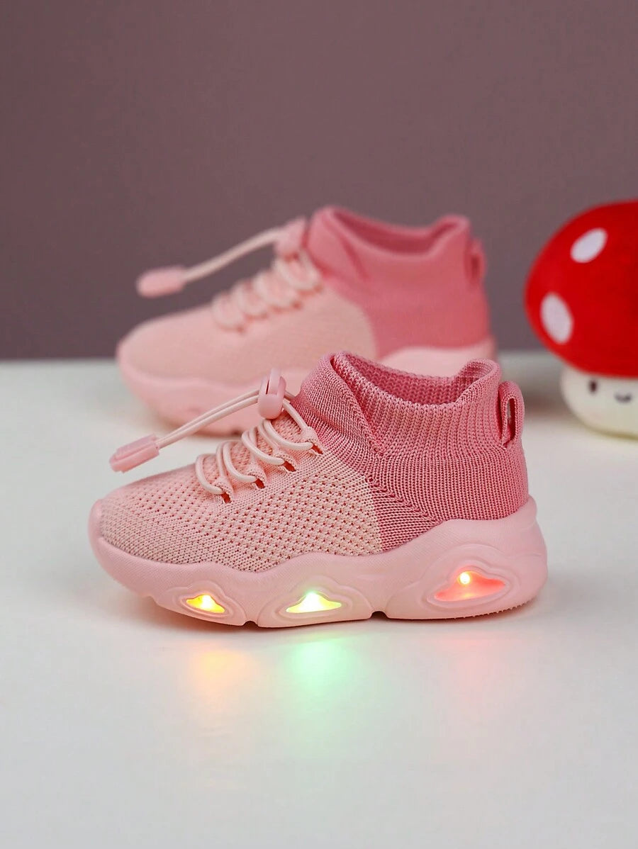  | SHEIN Infant Striped High Top Breathable & Soft Shoe Upper, Comfortable Lining, With LED Light Sole, Versatile Sneakers For All Seasons | Bags | Shein | OneHub