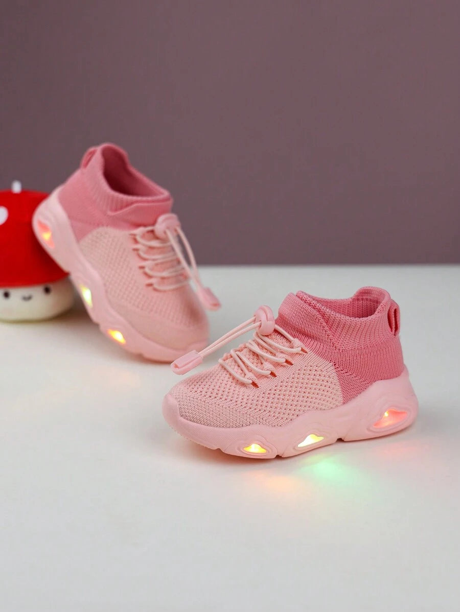  | SHEIN Infant Striped High Top Breathable & Soft Shoe Upper, Comfortable Lining, With LED Light Sole, Versatile Sneakers For All Seasons | Bags | Shein | OneHub