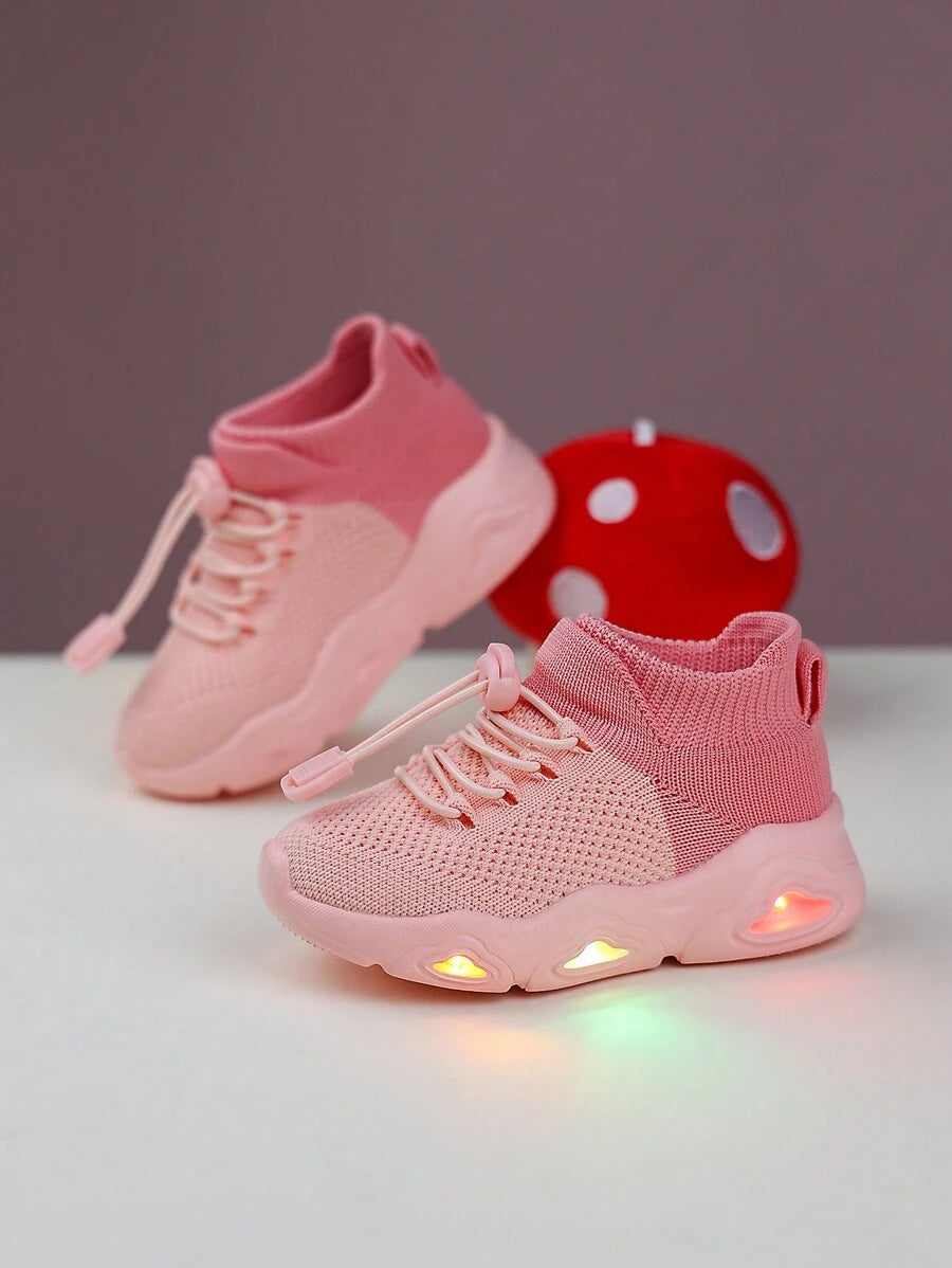  | SHEIN Infant Striped High Top Breathable & Soft Shoe Upper, Comfortable Lining, With LED Light Sole, Versatile Sneakers For All Seasons | Bags | Shein | OneHub