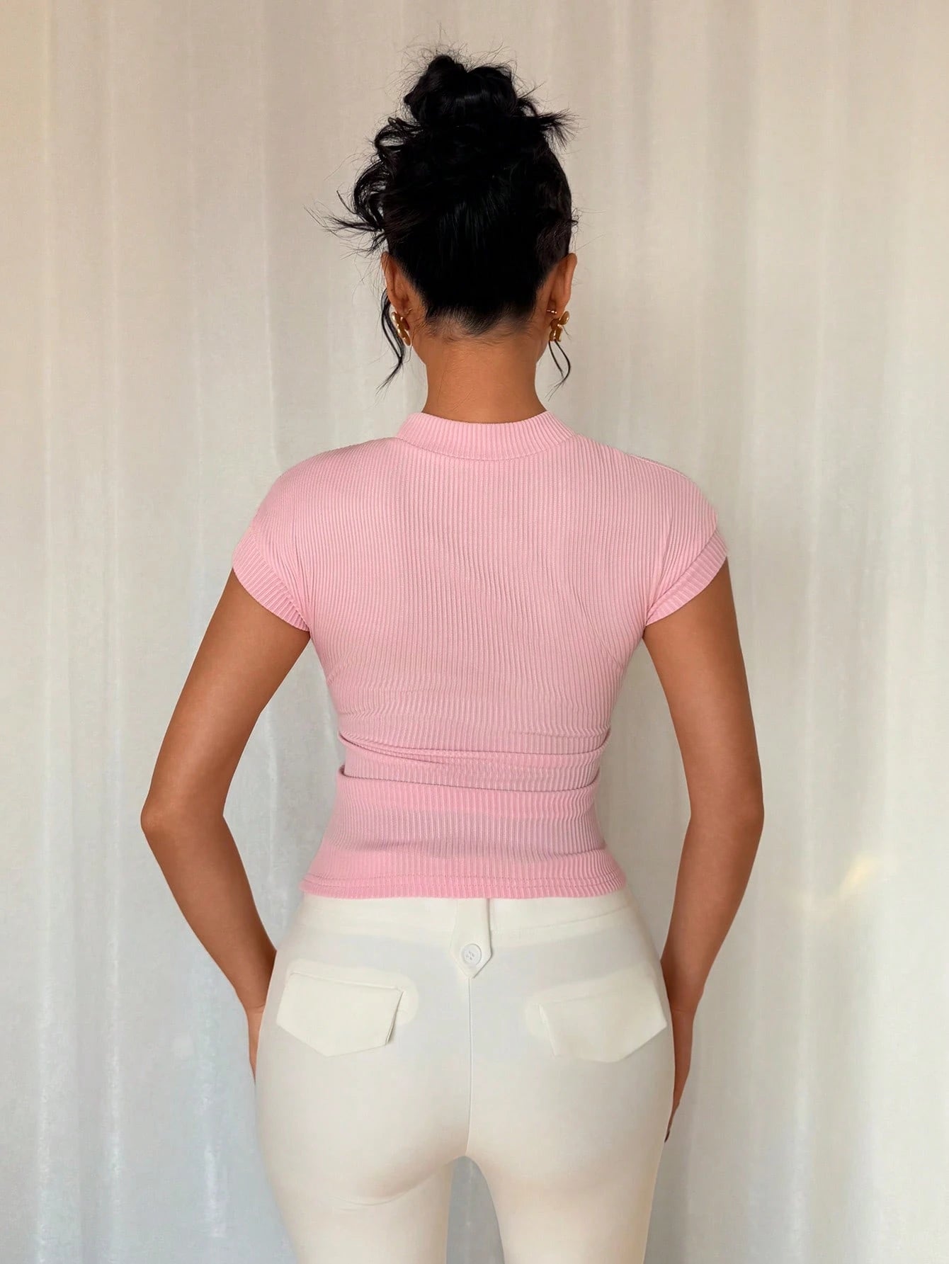  | SHEIN Islaluna Fashionable & Versatile French Pleated Bow Knot Short Sleeve Blouse | Shirt | Shein | OneHub