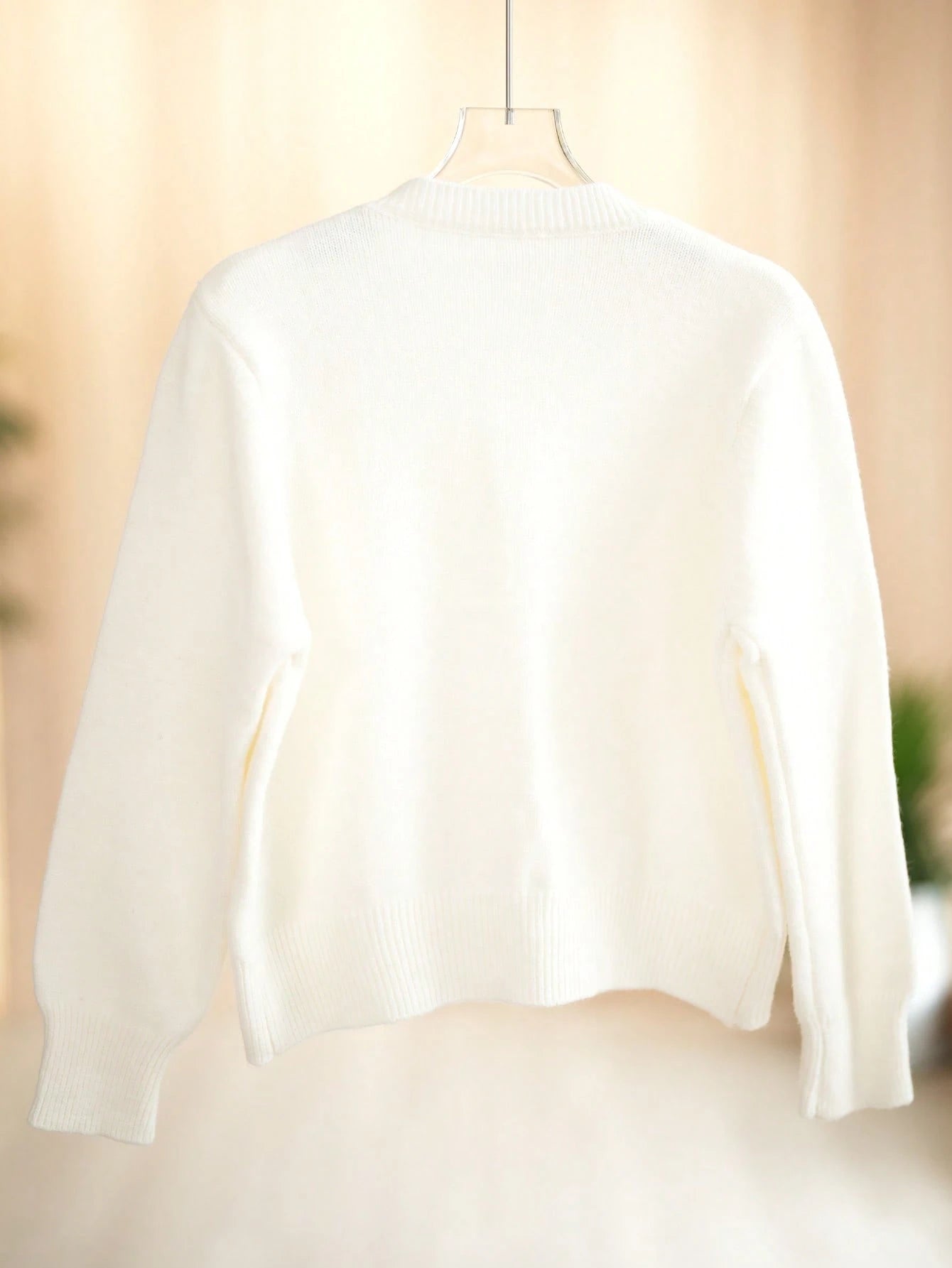 SHEIN JIANHU Spring Bowknot Knit Cardigan, Cropped Design For Petite Fit, Elegant And Versatile For A Stylish Look