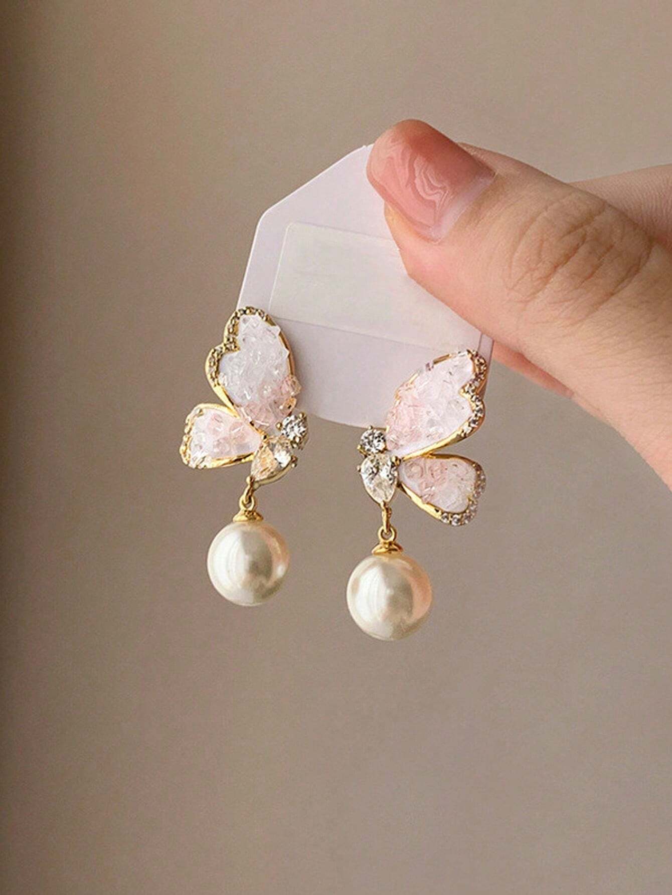  | SHEIN Korean Elegant Pearl Flower Vintage Stud Earrings, Niche Personalized Versatile Jewelry Accessories | Earrings | Shein | OneHub