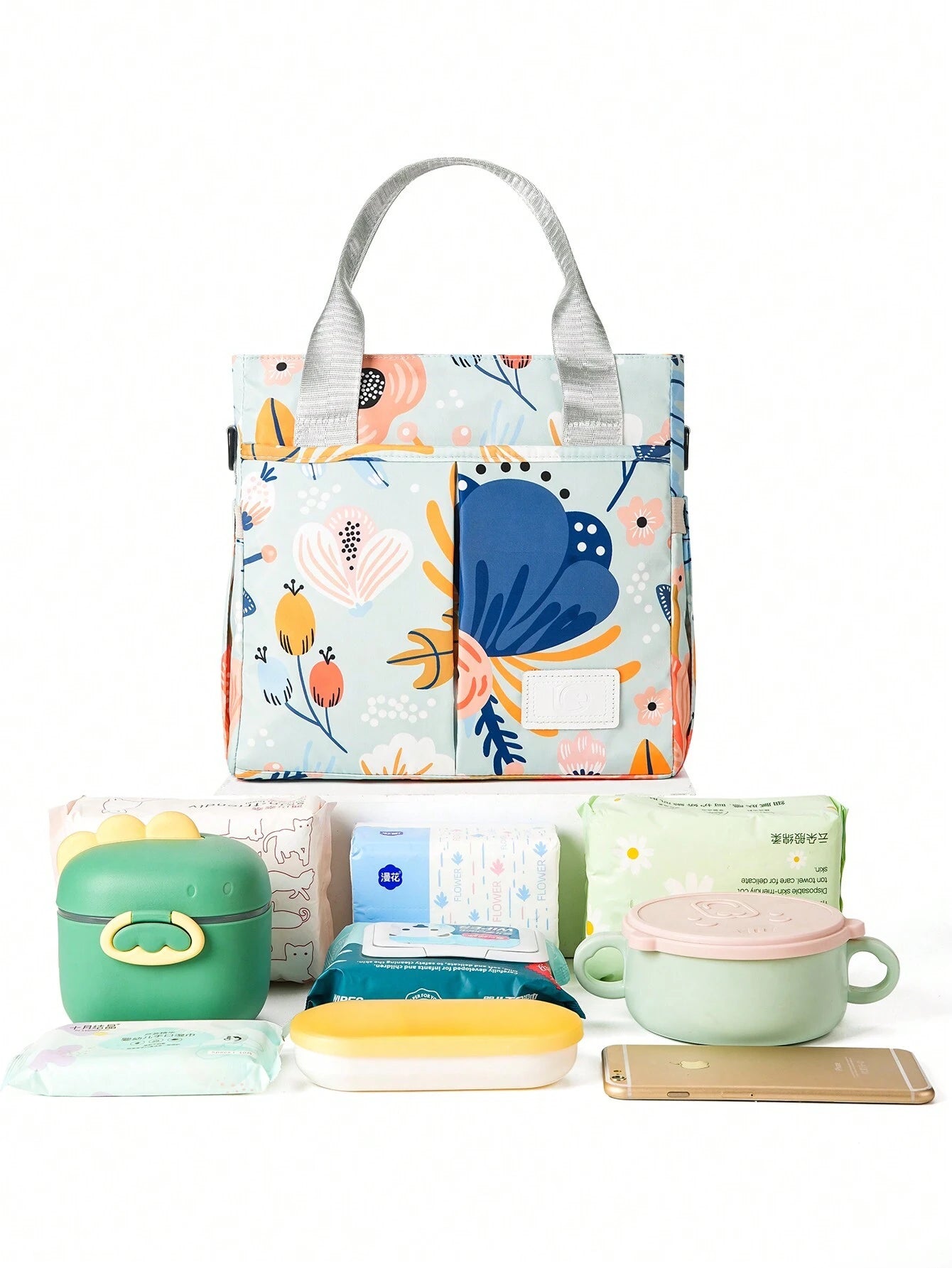  | SHEIN Large Capacity Printed Maternity Diaper Bag Handbag Shoulder Bag With Bottle Holder For Baby Care | Bags | Shein | OneHub