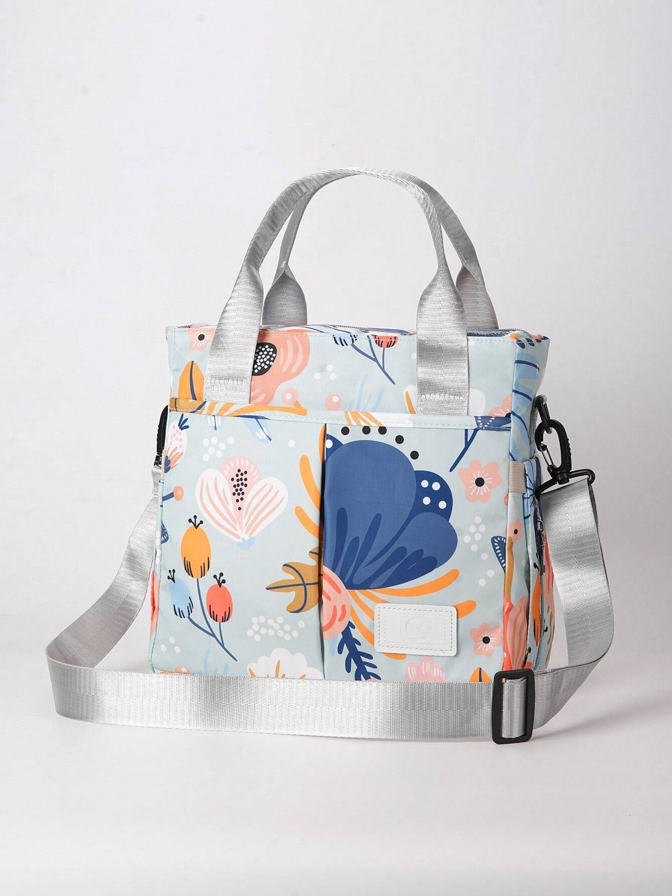  | SHEIN Large Capacity Printed Maternity Diaper Bag Handbag Shoulder Bag With Bottle Holder For Baby Care | Bags | Shein | OneHub