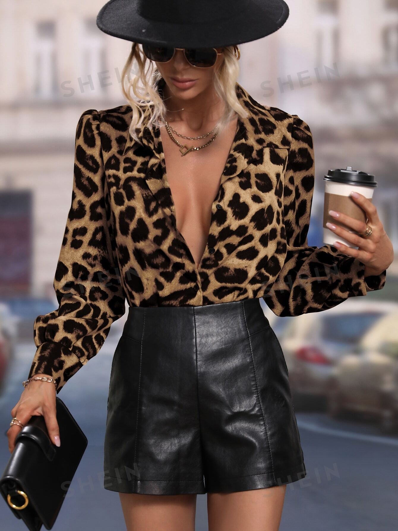  | SHEIN Leopard Print Puff Sleeve Shirt | Blouse | Shein | OneHub