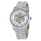 Fossil Townsman Silver Stainless Steel Skeleton Dial Automatic Watch for Men - ME3044