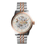 Fossil Townsman Two-tone Stainless Steel Skeleton Dial Automatic Watch for Men - ME3075