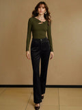 SHEIN MOTF PREMIUM CUT OUT FITTED T-SHIRT, AUTUMN/WINTER
