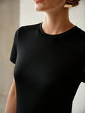 SHEIN MOTF PREMIUM SUMMER FASHION VERSATILE SLIM FIT ROUND NECK WOMEN'S T-SHIRT