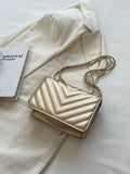  | SHEIN Mini Metallic Quilted Push Lock Flap Chain Square Bag | Bags | Shein | OneHub