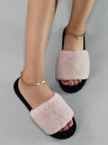  | SHEIN Minimalist Fuzzy Bedroom Slippers, Slip-on Pink Fashion Solid Color Women's Indoor Slippers | Slippers | Shein | OneHub