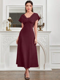  | SHEIN Modely Burgundy Red Ladies' Solid Color Simple Arabian Daily Modest Long Sleeve Dress Long Evening Dresses | Dress | Shein | OneHub