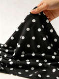 SHEIN Modelyn Elegant Floral Lace Patchwork Polka Dot Print V-Neck Fall Long Dress