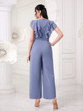  | SHEIN Modely Ruffle Trim Wide Leg Jumpsuit | Jumpsuit | Shein | OneHub