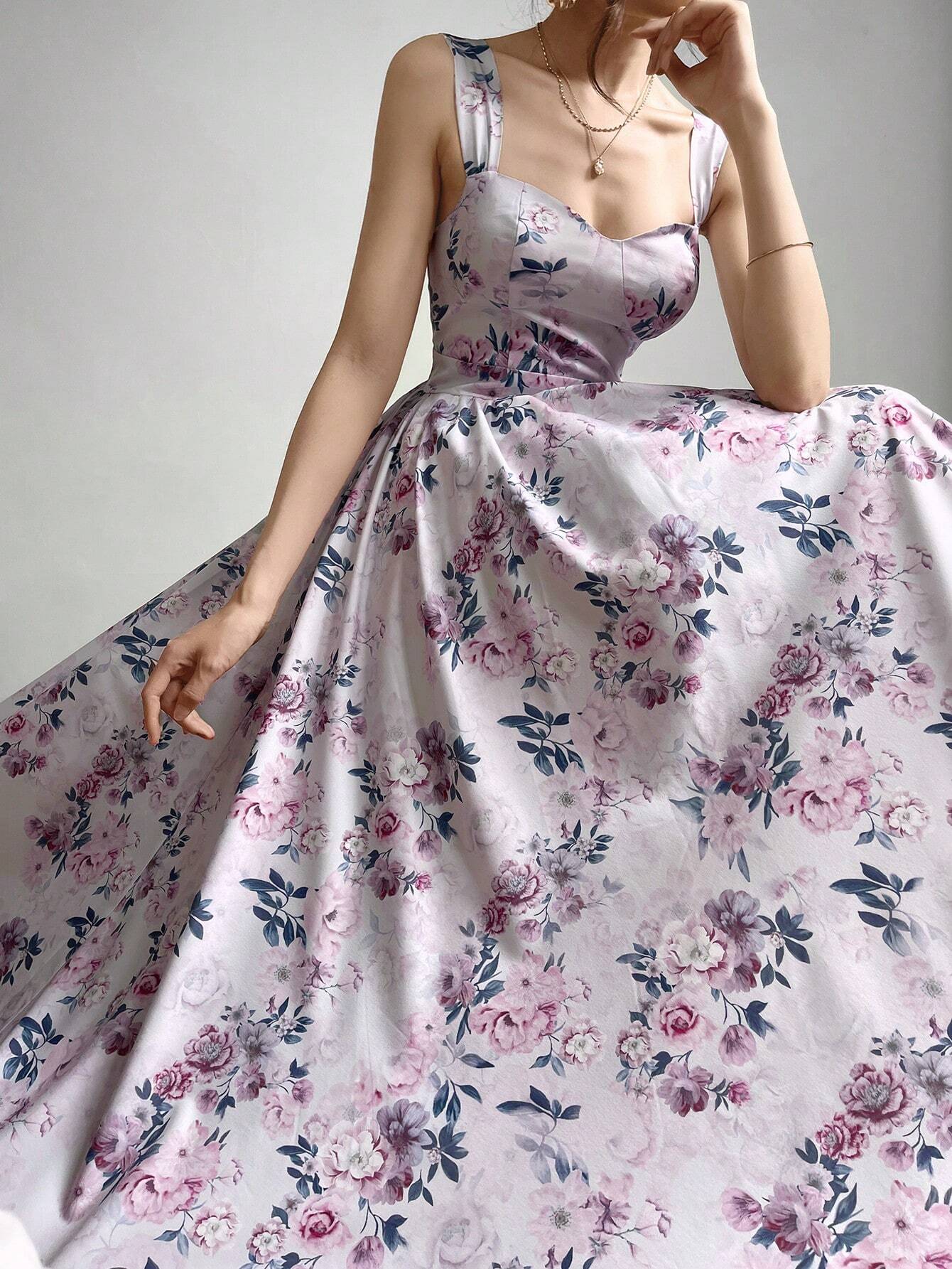 SHEIN Modelyn Women Random Floral Print Casual Sleeveless Dress Maxi W | Dress | OneHub SHEIN Modelyn Women Random Floral Print Casual Sleeveless Dress Maxi W | Dress | OneHub