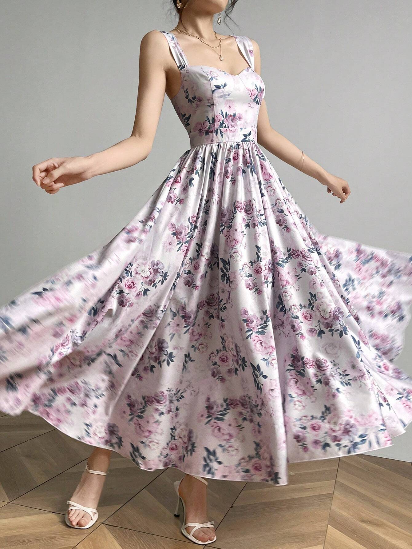 SHEIN Modelyn Women Random Floral Print Casual Sleeveless Dress Maxi W | Dress | OneHub SHEIN Modelyn Women Random Floral Print Casual Sleeveless Dress Maxi W | Dress | OneHub