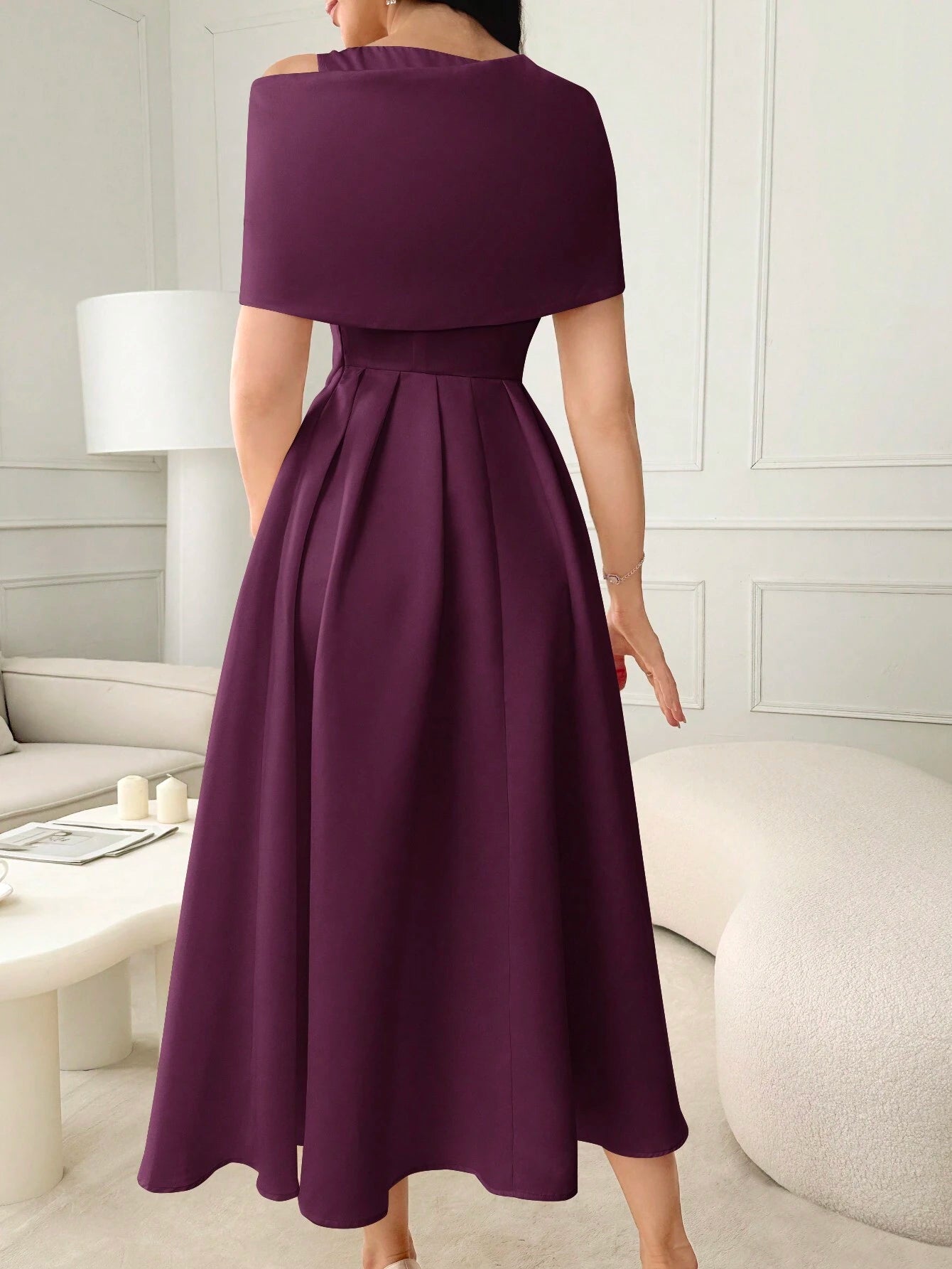 a line midi formal dress WEDTREND Women Daffodil Work Dress Bateau Neck A Line Midi Semi Formal Dress