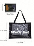  | SHEIN Nylon Material Alphabet Printed Beach Mesh Tote Bag With Beach Bag | Bags | Shein | OneHub