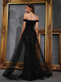  | SHEIN Off Shoulder Mesh Panel Sequin Prom Dress | Dress | Shein | OneHub