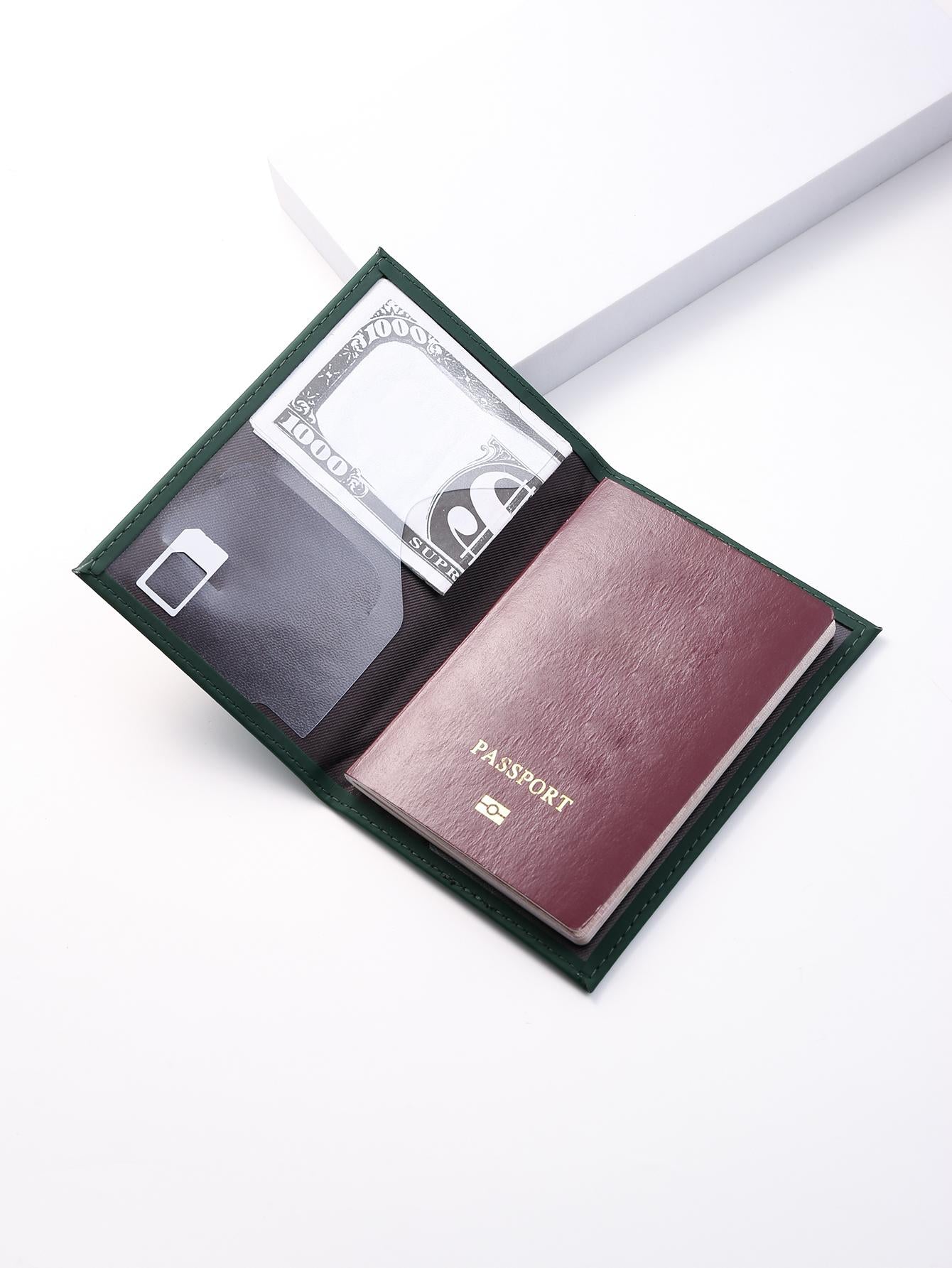  | SHEIN PU Travel Passport Cover Fashion Women Passport Holder Case for Men Travel Document vacation accessories for holiday season | Card Holder | Shein | OneHub