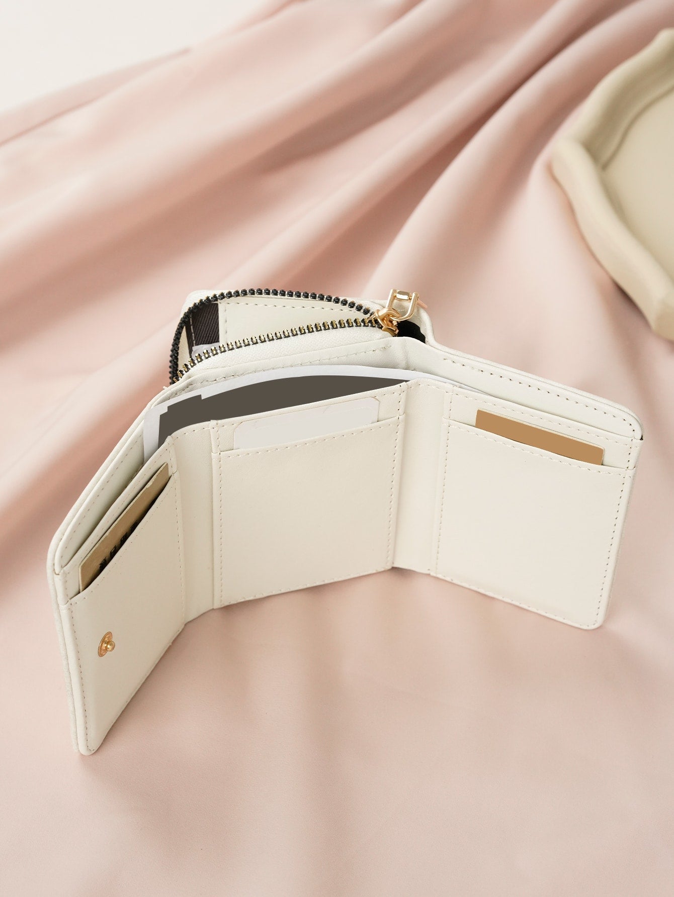  | SHEIN PU Small Wallet White Minimalist Coin Pocket Small Purse Bi-Fold Zipper Women Wallet Mini | Wallet | Shein | OneHub