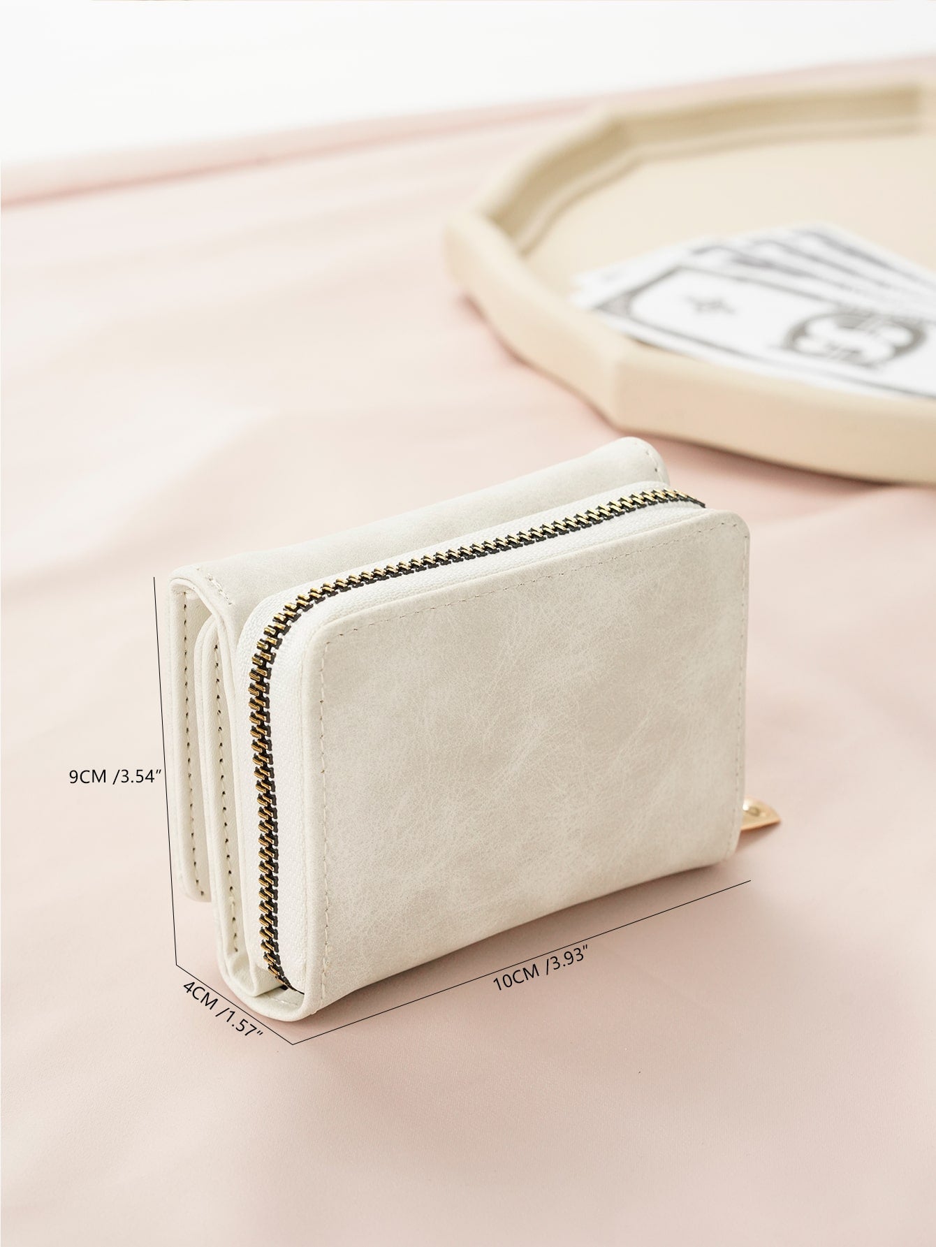  | SHEIN PU Small Wallet White Minimalist Coin Pocket Small Purse Bi-Fold Zipper Women Wallet Mini | Wallet | Shein | OneHub