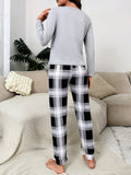 | SHEIN Panda Embroidery Tee & Plaid Print Pants PJ Set | PJ Set | Shein | OneHub