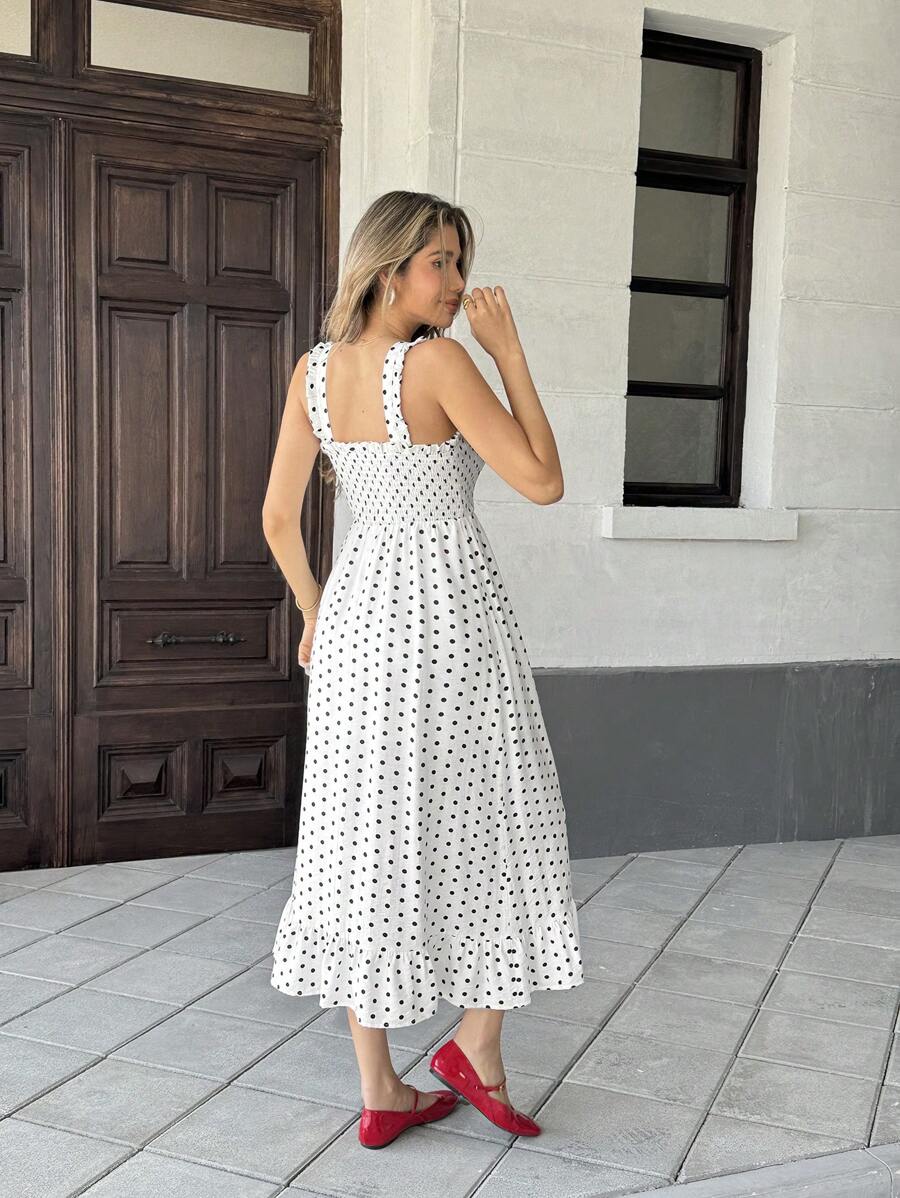  | SHEIN Pariaura Women's Fashion Printed Ruffle Trim Spaghetti Strap Dress | Dress | Shein | OneHub