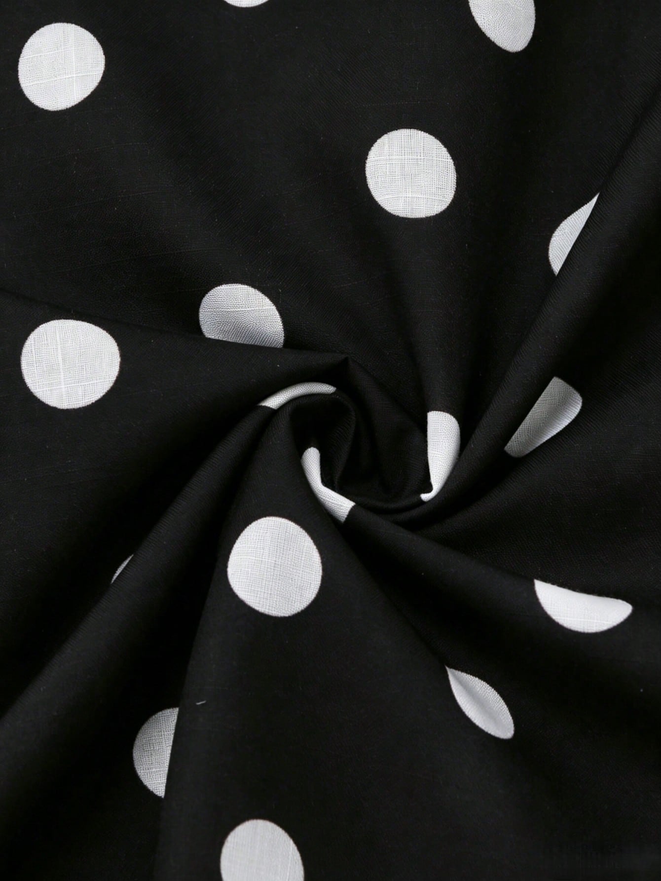 SHEIN Pariaura Women's V-Neck Black And White Polka Dot Casual Elegant Party Brunch Date Midi Dress Summer