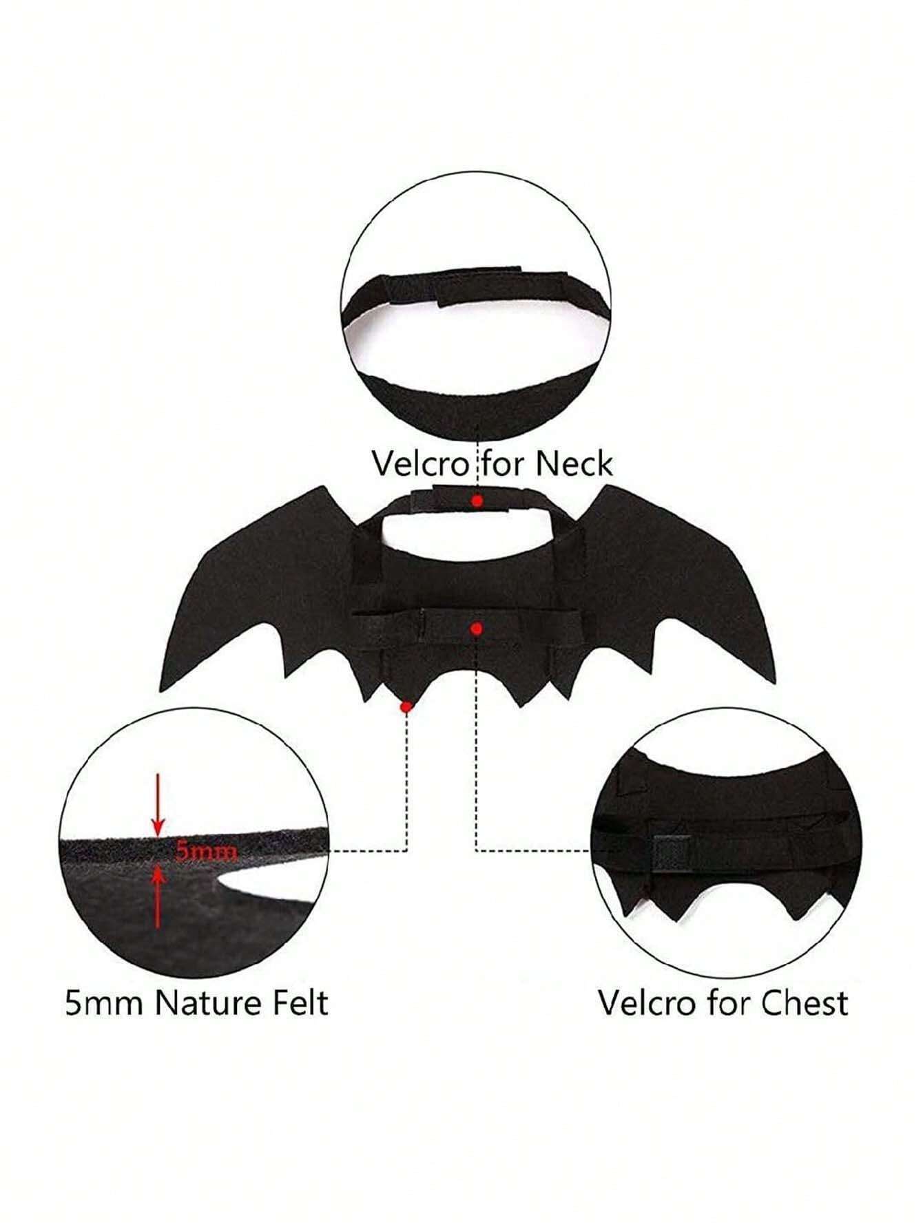  | SHEIN Pet Costume Bat Wings For Dogs And Cats, Black Color, Cool Halloween Bat Transformation Outfit | Dress | Shein | OneHub