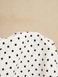 SHEIN Poéselle Women's Polka Dot Pattern Waist Cinched Sleeveless Top And Skirt Elegant 2 Pieces Set Party White With Black Polka Dots Summer