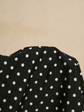 SHEIN Poéselle Women's Polka Dot Print Asymmetric Hem Sleeveless Top And Skirt Elegant 2 Pieces Set Spring Polkadot Two Pieces Black Date Night