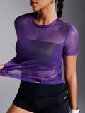  | SHEIN Powerista Simple Solid Color Hollow Breathable Short-Sleeved Sports T-Shirt | Sports Tee | Shein | OneHub