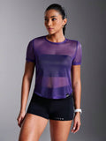  | SHEIN Powerista Simple Solid Color Hollow Breathable Short-Sleeved Sports T-Shirt | Sports Tee | Shein | OneHub