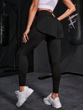 SHEIN  Powerista Solid 2 In 1 Sports Leggings Yoga Women Pants