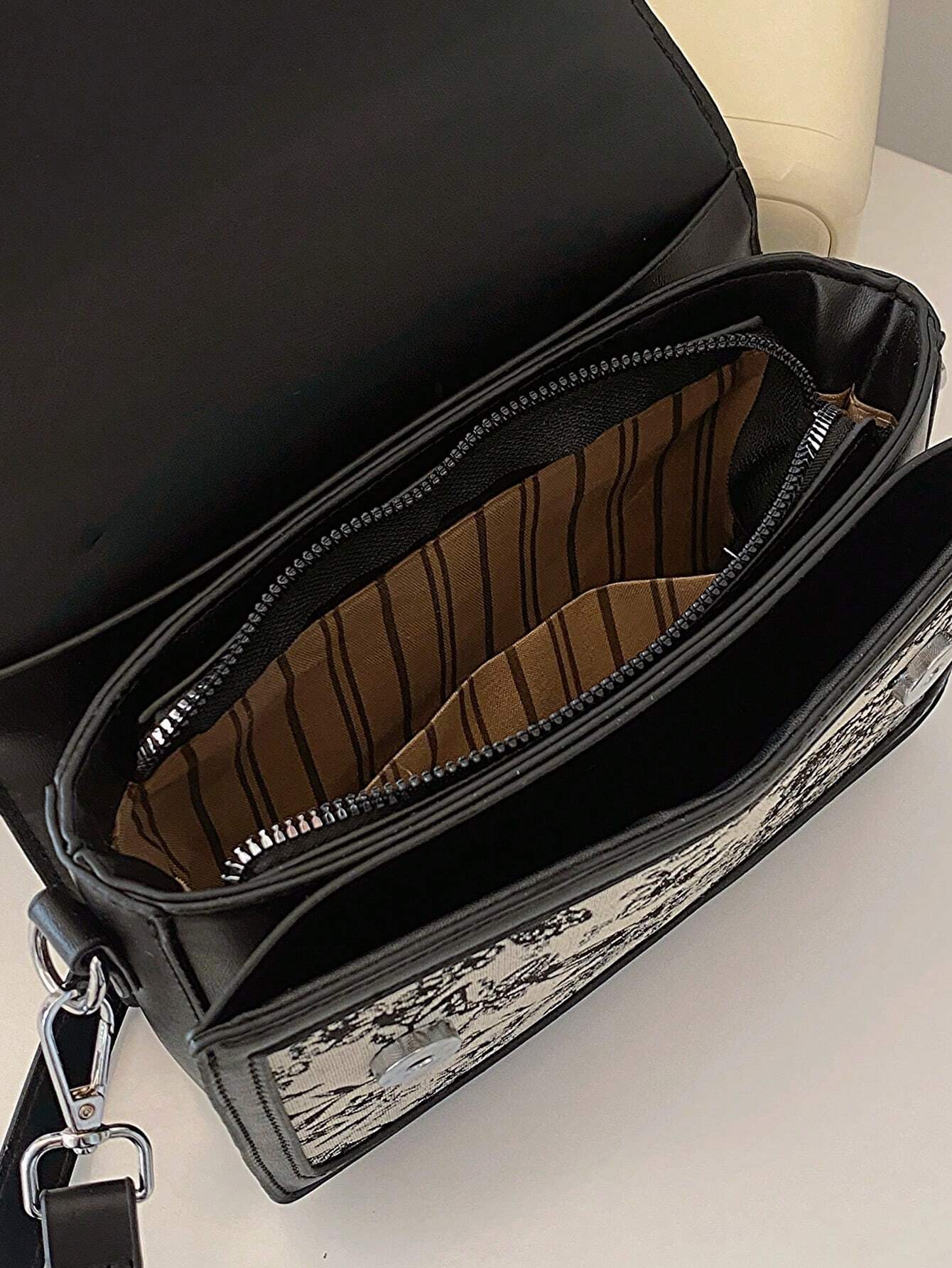  | SHEIN Printed Classic Style Double Layer Women's Gift Handheld Mini Square Bag With Strap & Pendant | Bags | Shein | OneHub