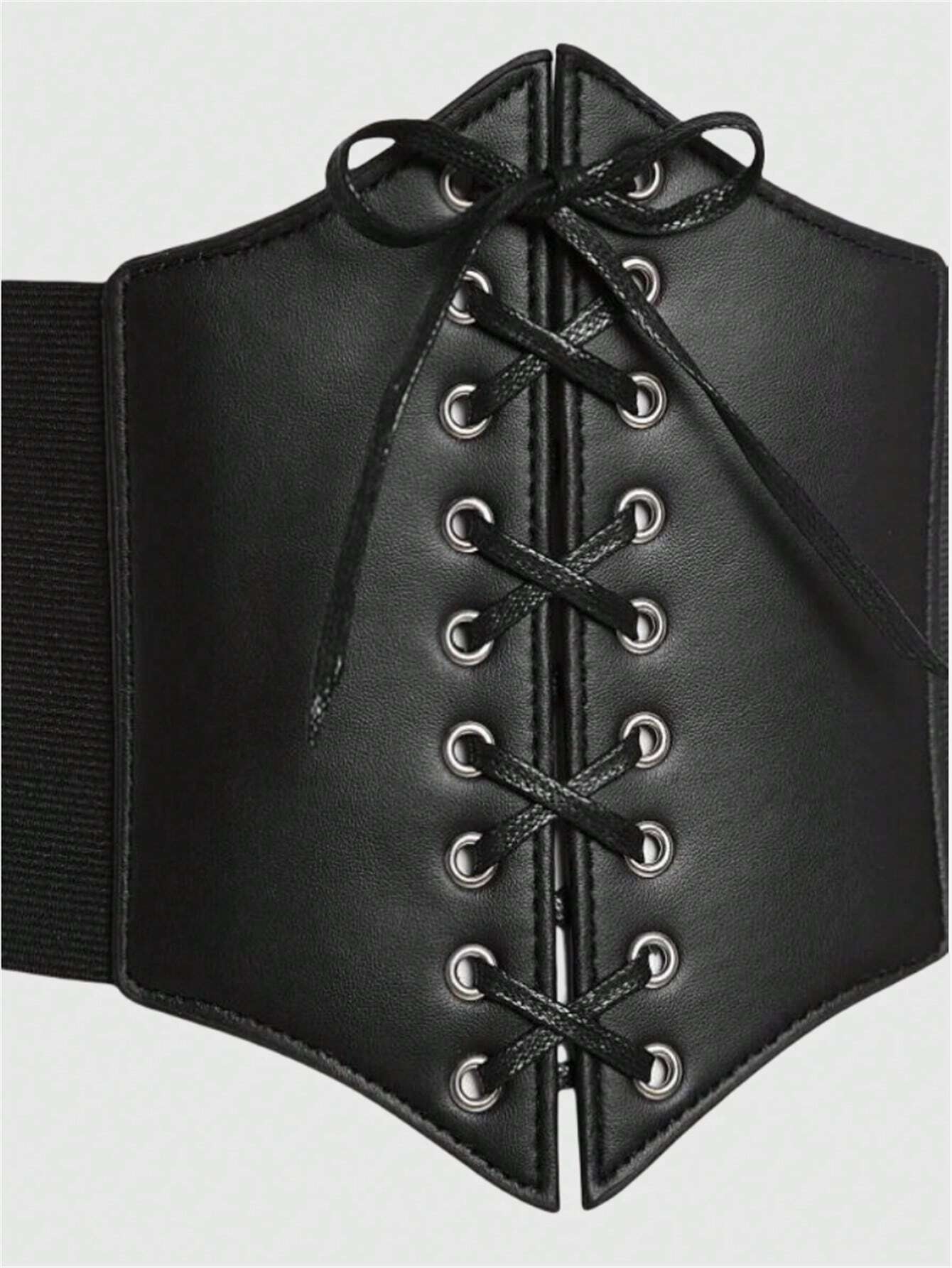  | SHEIN ROMWE Goth Lace-Up PU Leather Bustier With Belt (Halloween) | Belt | Shein | OneHub
