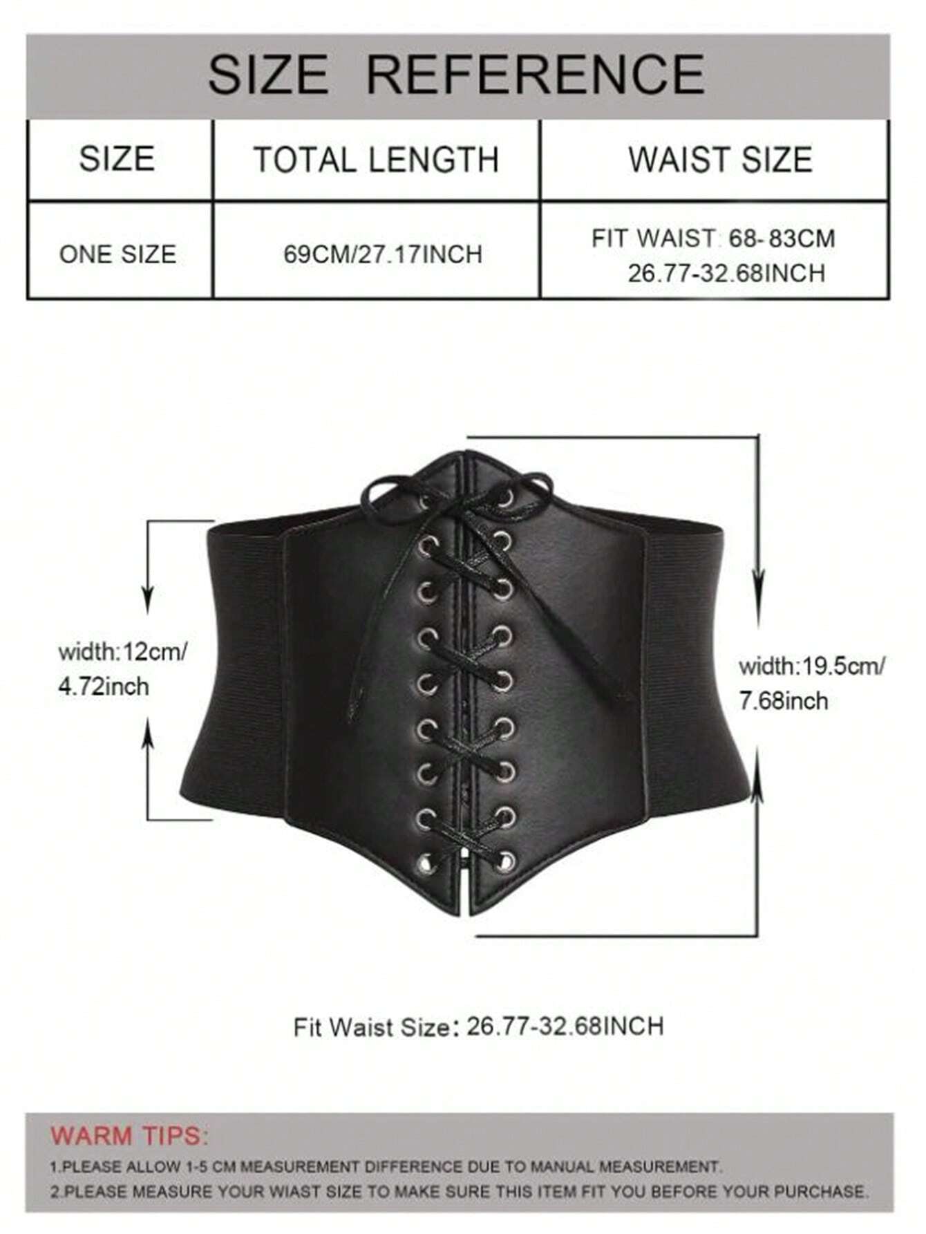  | SHEIN ROMWE Goth Lace-Up PU Leather Bustier With Belt (Halloween) | Belt | Shein | OneHub
