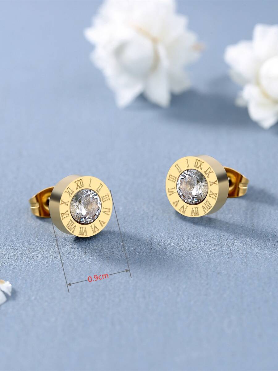  | SHEIN Rhinestone Decor Round Stud Earrings | Ring | Shein | OneHub